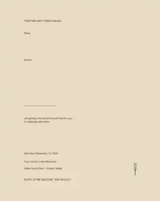 Rustic Kraft Wedding — Parties & Celebrations invite-events template