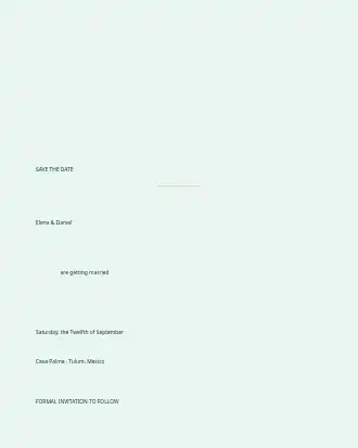 Tropical Destination Wedding — Save the Date — Parties & Celebrations invite-events template