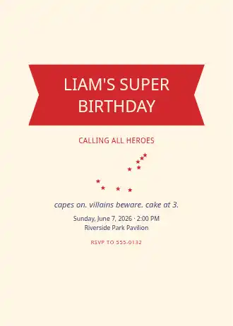 LIAM'S SUPER BIRTHDAY — Birthday template