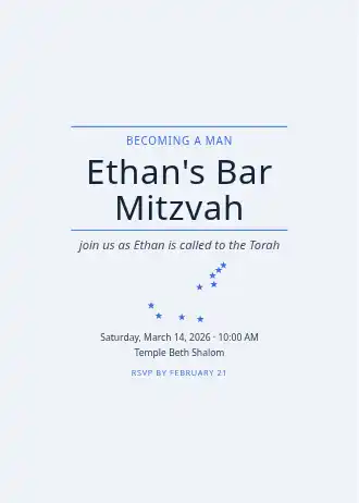 Ethan's Bar Mitzvah — Birthday template