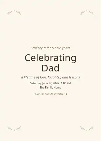 Celebrating Dad — Birthday invitation template