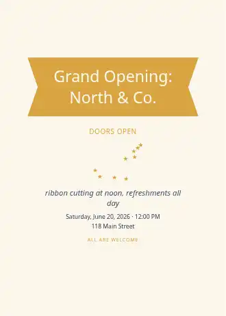 Grand Opening: North & Co. — Corporate template