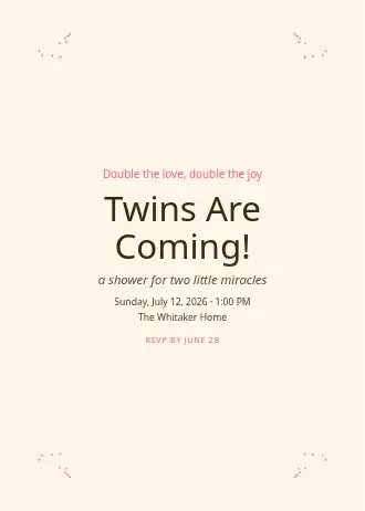 Twins Are Coming! — Baby & Family template