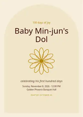 Baby Min-jun's Dol — Baby & Family invitation template