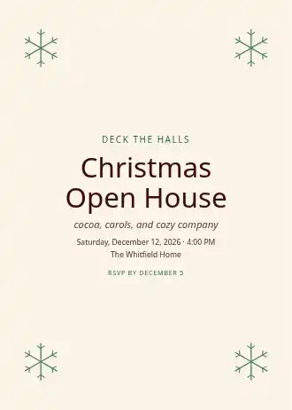 Christmas Open House — Holiday invitation template