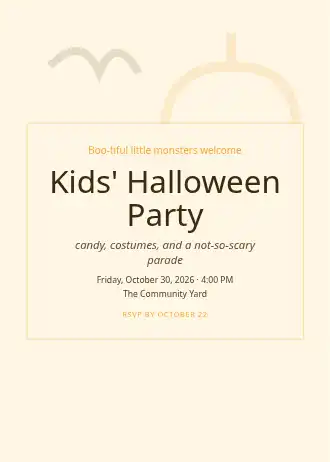 Kids' Halloween Party — Holiday invitation template