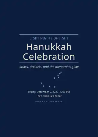 Hanukkah Celebration — Holiday invitation template
