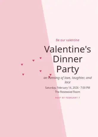 Valentine's Dinner Party — Holiday invitation template