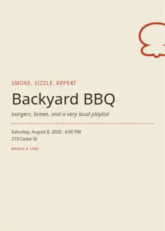 Backyard BBQ — Social invitation template
