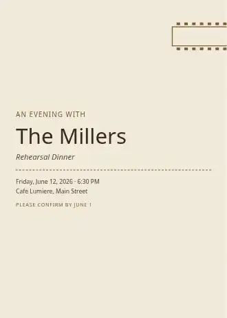 The Millers — Wedding invitation template