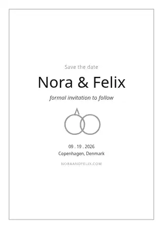 Nora & Felix — Wedding invitation template