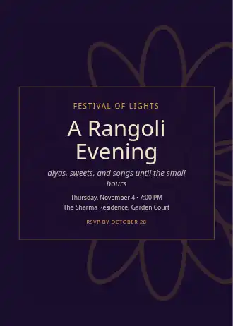 A Rangoli Evening — Holiday template
