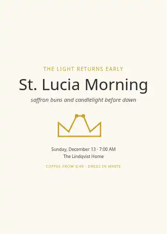 St. Lucia Morning — Holiday invitation template