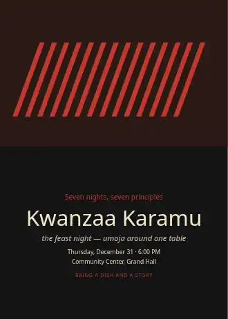 Kwanzaa Karamu — Holiday invitation template