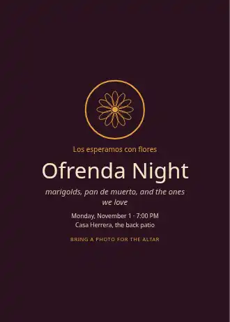 Ofrenda Night — Holiday invitation template
