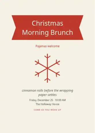 Christmas Morning Brunch — Holiday invitation template