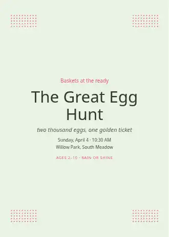 The Great Egg Hunt — Holiday invitation template