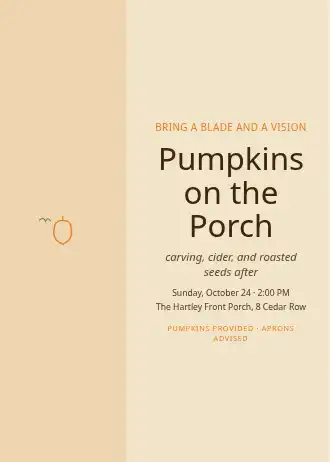 Pumpkins on the Porch — Holiday invitation template