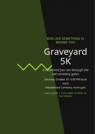 Graveyard 5K — Holiday invitation template