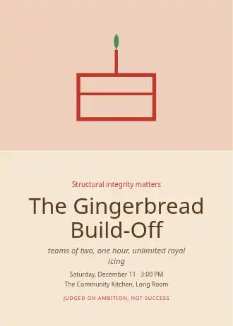 The Gingerbread Build-Off — Holiday invitation template