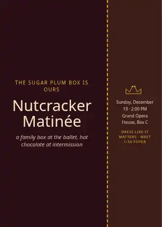 Nutcracker Matinée — Holiday invitation template