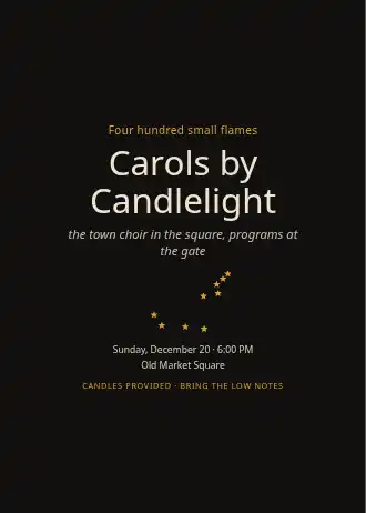 Carols by Candlelight — Holiday invitation template