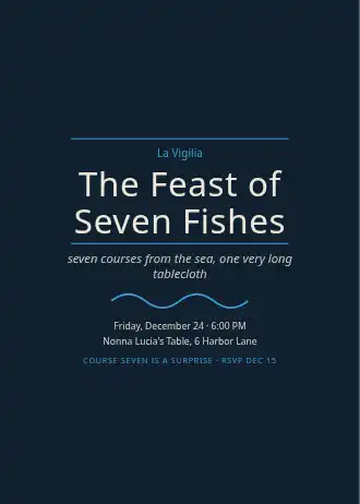 The Feast of Seven Fishes — Holiday invitation template