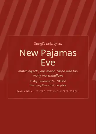New Pajamas Eve — Holiday invitation template