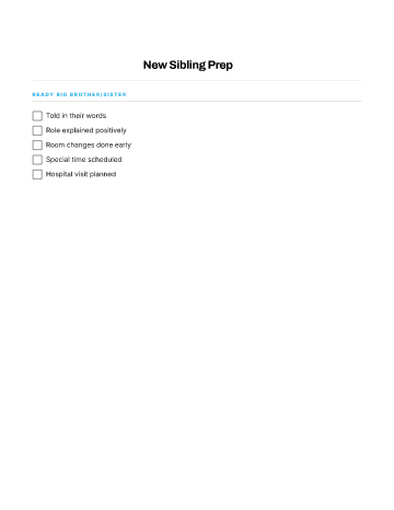 New Sibling Prep — New Baby template