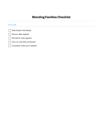 Blending Families Checklist — Marriage & Partnership template