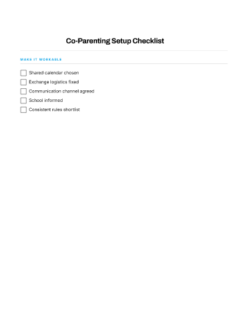 Co-Parenting Setup Checklist — Separation & Divorce template