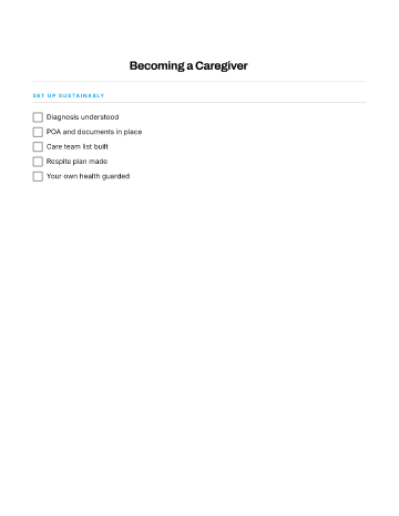 Becoming a Caregiver — Retirement Transition template