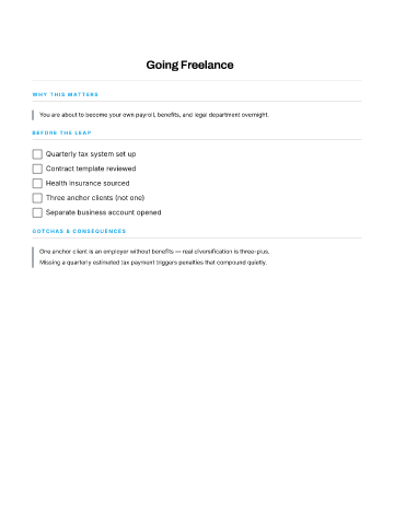 Going Freelance — Career Moves template