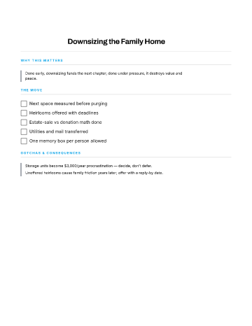 Downsizing the Family Home — Relocation template