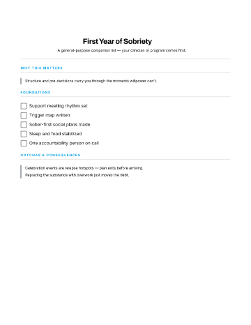 First Year of Sobriety — Recovery & Fresh Starts template