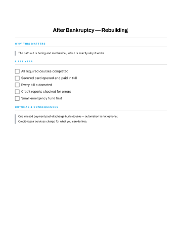 After Bankruptcy — Rebuilding — Recovery & Fresh Starts template