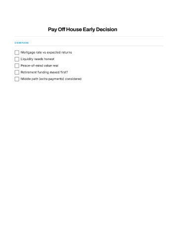 Pay Off House Early Decision — Money template