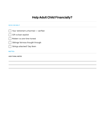 Help Adult Child Financially? — Money template