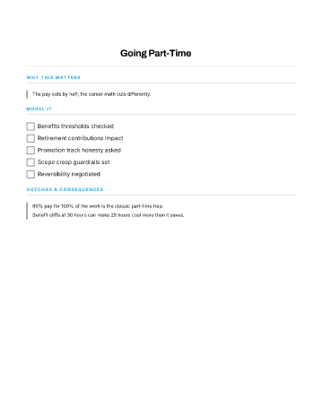 Going Part-Time — Career template