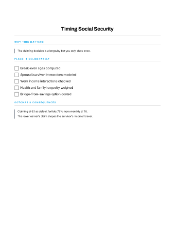 Timing Social Security — Money template