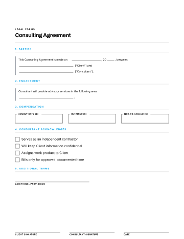Consulting Agreement — Business Agreements template