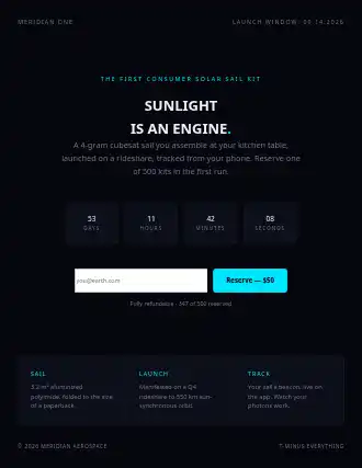 MERIDIAN ONE — countdown landing — Hardware template