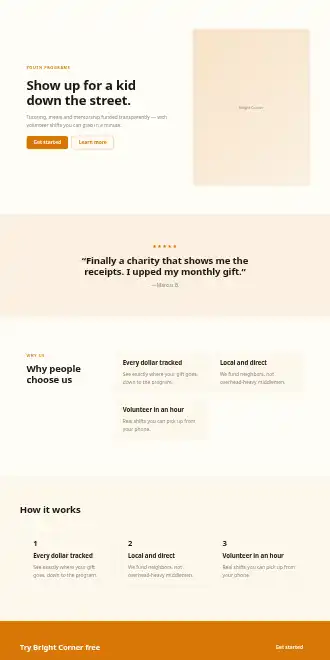 Bright Corner — Micro Sites html5 microsite template