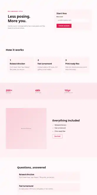 Aperture Weddings — Micro Sites html5 microsite template