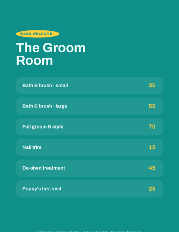 The Groom Room — Menu — Pet Grooming form template