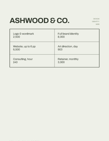 Ashwood & Co. — Menu — Creative Studio template