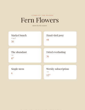 Fern Flowers — Menu — Florist template