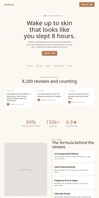Aurelia — Social Proof — Micro Sites html5 microsite template