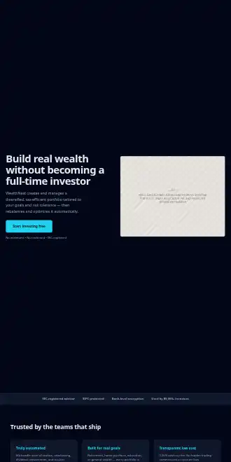 WealthNest — Fintech Navy Cyan — Micro Sites html5 microsite template