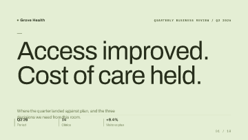 Grove Health — Q2 Business Review — Board of directors template